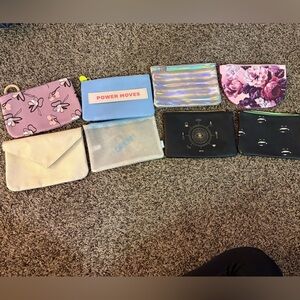 8 Small adorable Ipsy makeup bags.